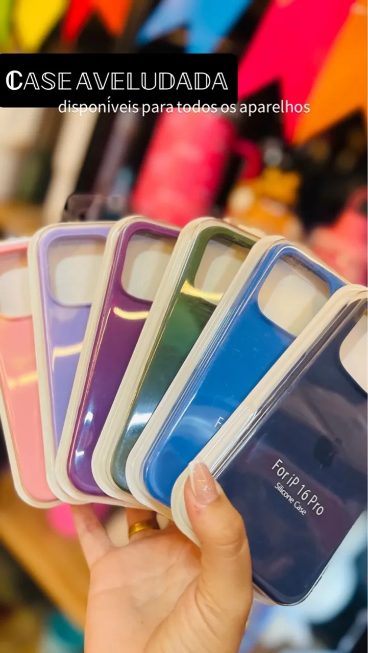 Case Aveludada para iPhone 16 Pro - Diversas Cores