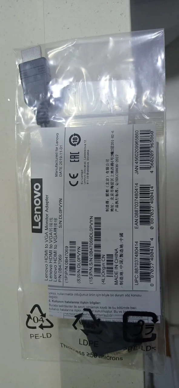 Adaptador lenovo hdmi para vga