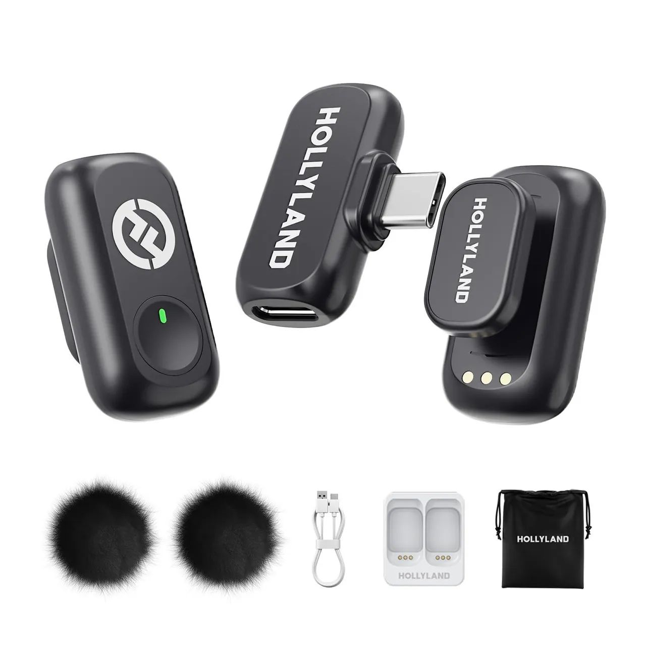 Microfone lapela duplo hollyland lark a1 tipo c