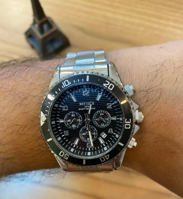 Oferta Relógio De Pulso Masculino Aço Esportivo Notionr