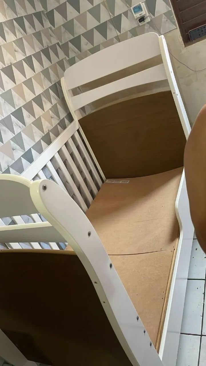 Cama infantil de madeira branca - Foto 2