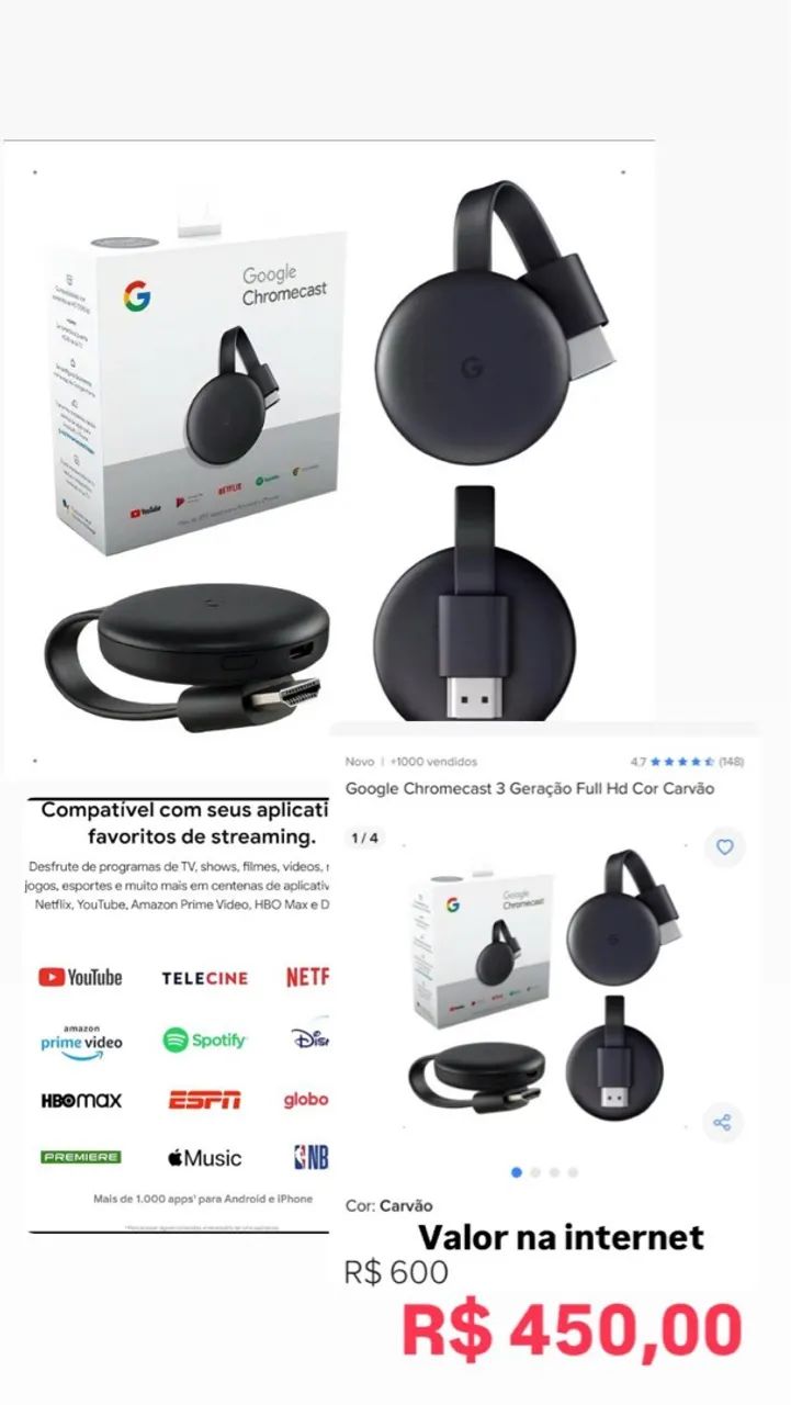 Chrome Cast 3 Geração 