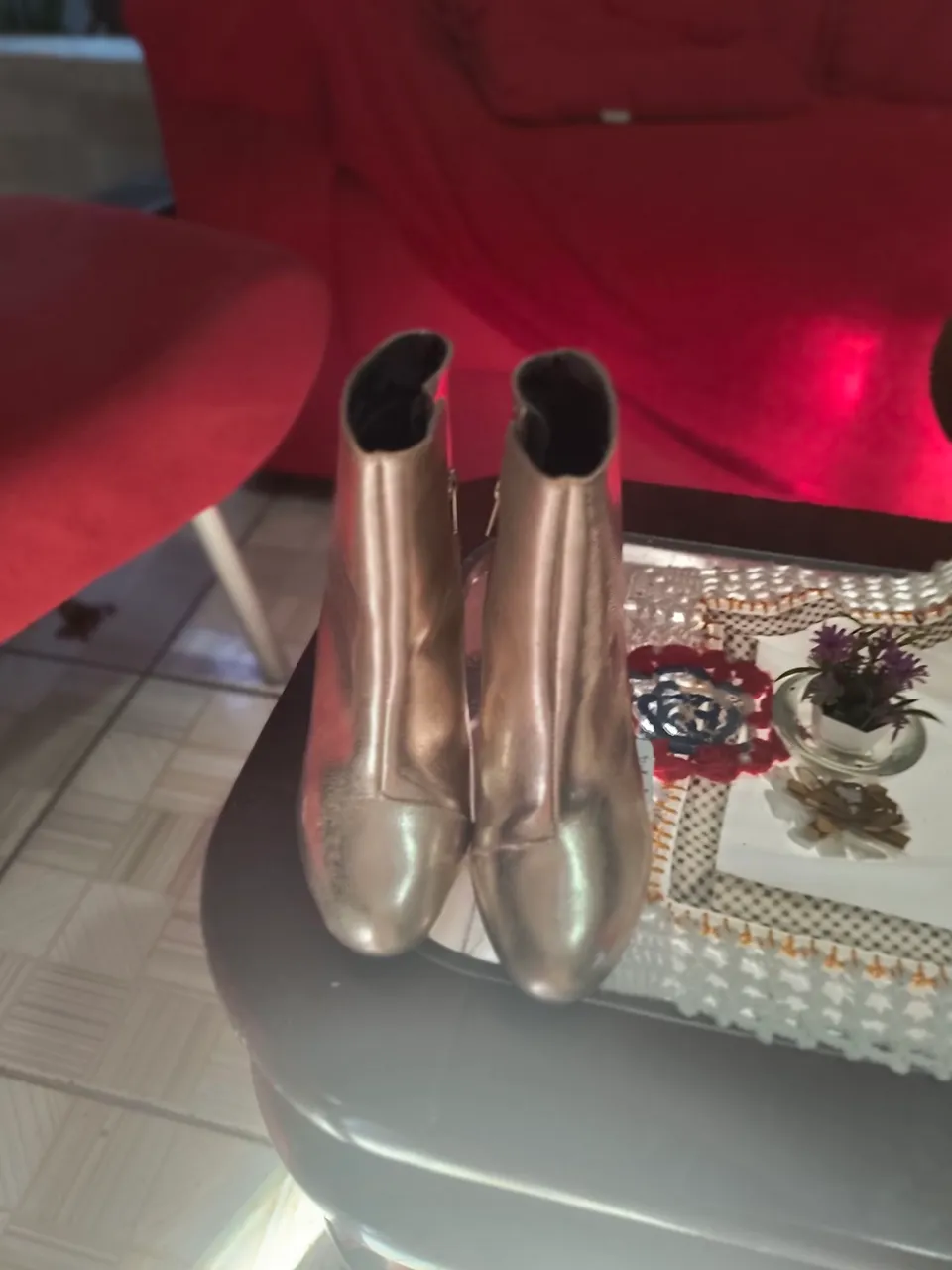 Bota Feminina Dourada