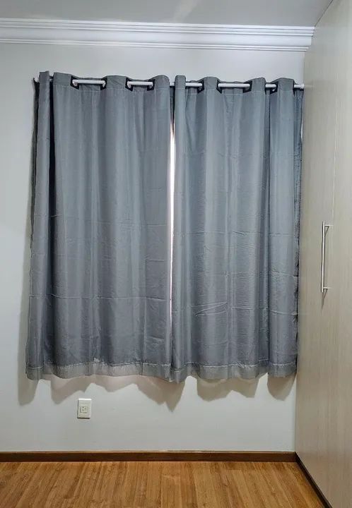 Cortina Cinza Blackout Tecido Duplo - Foto 2