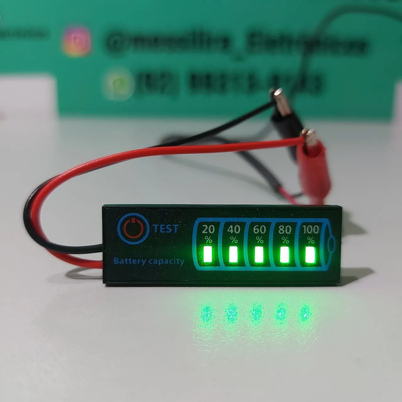 Indicador de carga DC 5 - 30v com chave liga desliga 