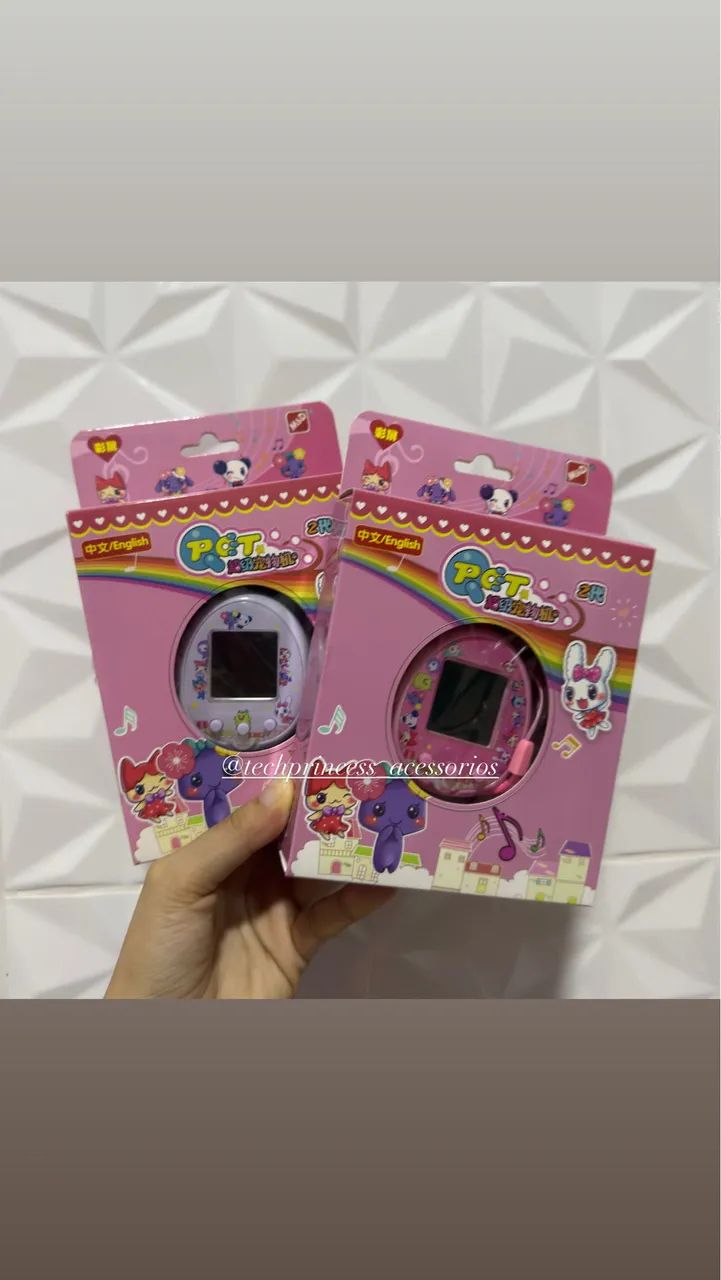 Tamagotchi Qpet Recarregável Rosa e Roxo