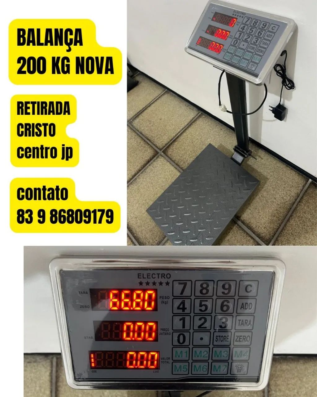 Balança Plataforma Digital 200kg Nova