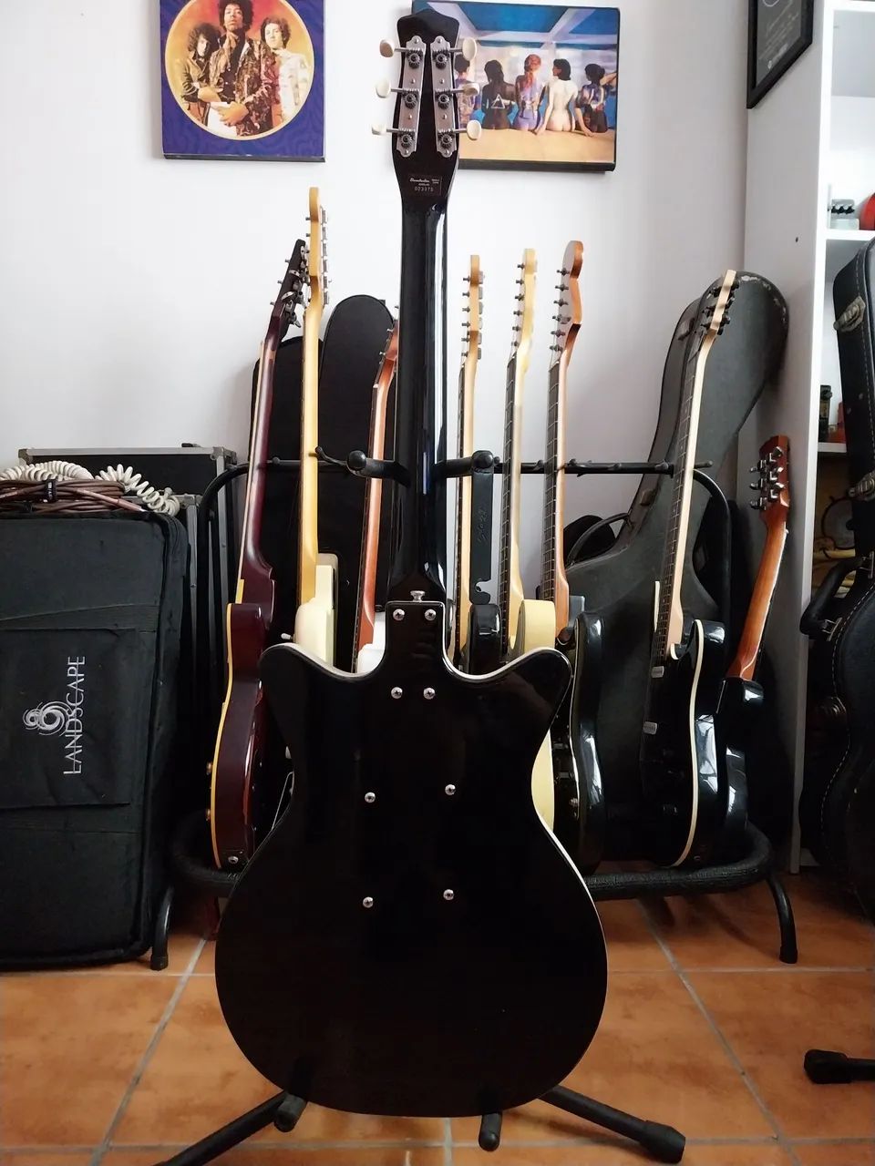 Guitarra Danelectro DC59 NOS Reissue Jimmy Page model Black Piano Made in Korea - Foto 5