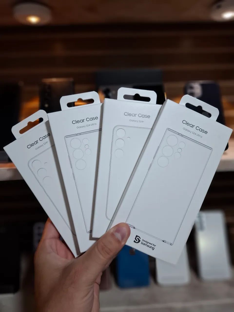 Capa/case transparente ORIGINAL SAMSUNG, modelos S24 Plus e S24 Ultra.