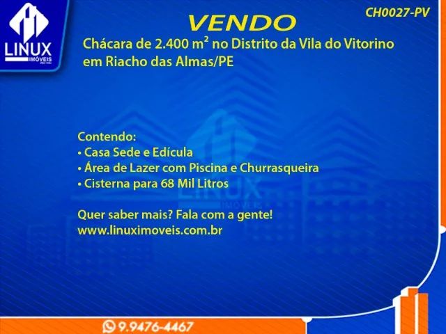 Chácara em Riacho das Almas/PE à Venda (CH0027-PV) - Foto 2