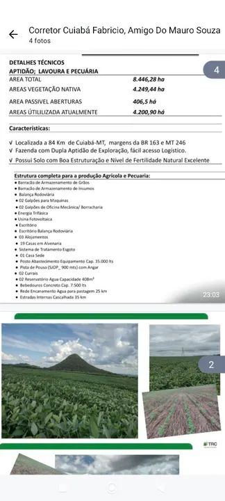 Fazenda 8.446.28 hect a 84km de Cuiabá MT  - Foto 4