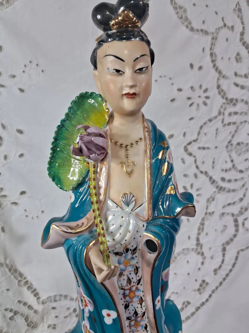 Antiga gueixa, porcelana oriental  - Foto 4