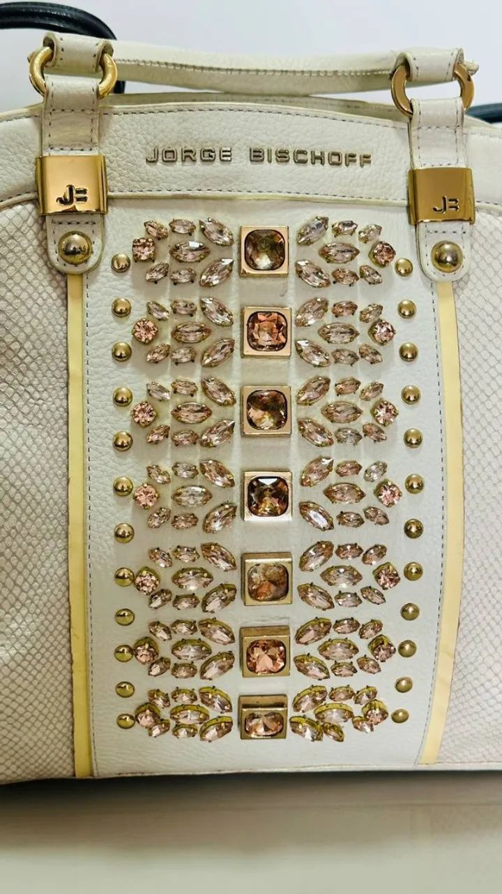 Bolsa Jorge Bischoff Couro Mão Bege