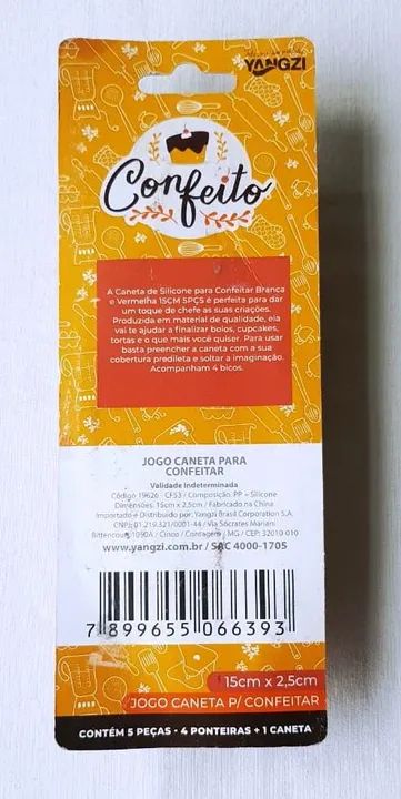 Caneta para Confeitar - Marca Yangzi Confeito - (4 Ponteiras) + Espátula - Bom Estado - Foto 3