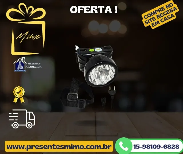 Lanterna de Cabeca Recarregavel - novo