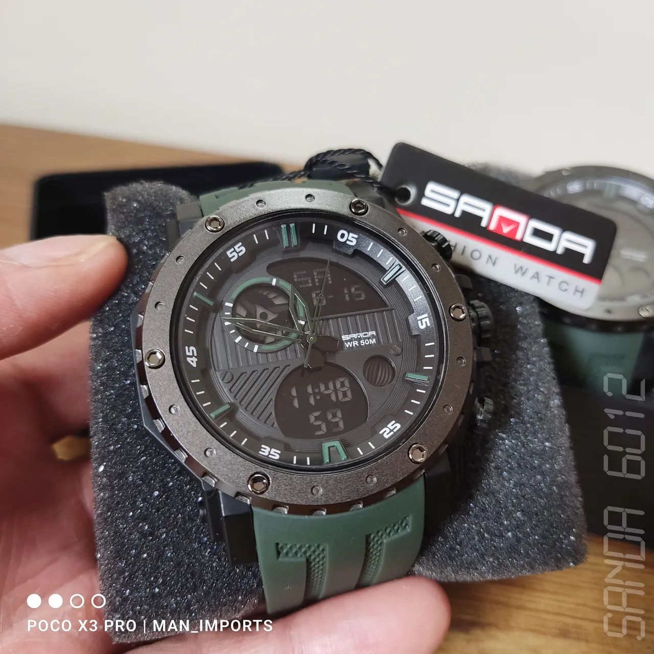 SANDA 6012 "Double Army" - Relógio estilo Militar/Esporte Dual Display (Analógico/Digital) - Foto 2