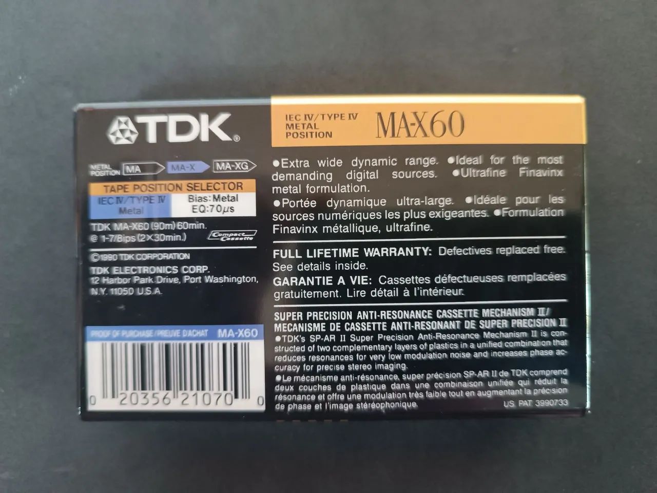 Fita cassete K7 TDK  Metal Max 60  -  Nova - Foto 2