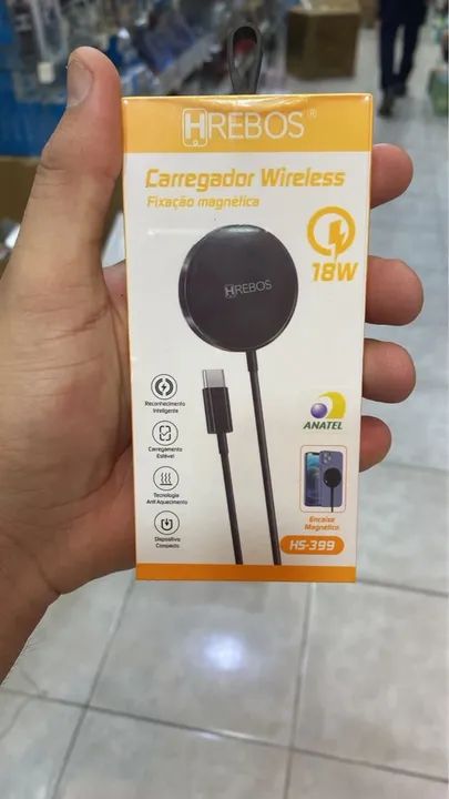 Carregador Wireless Magnético 18W HREBOS HS-399