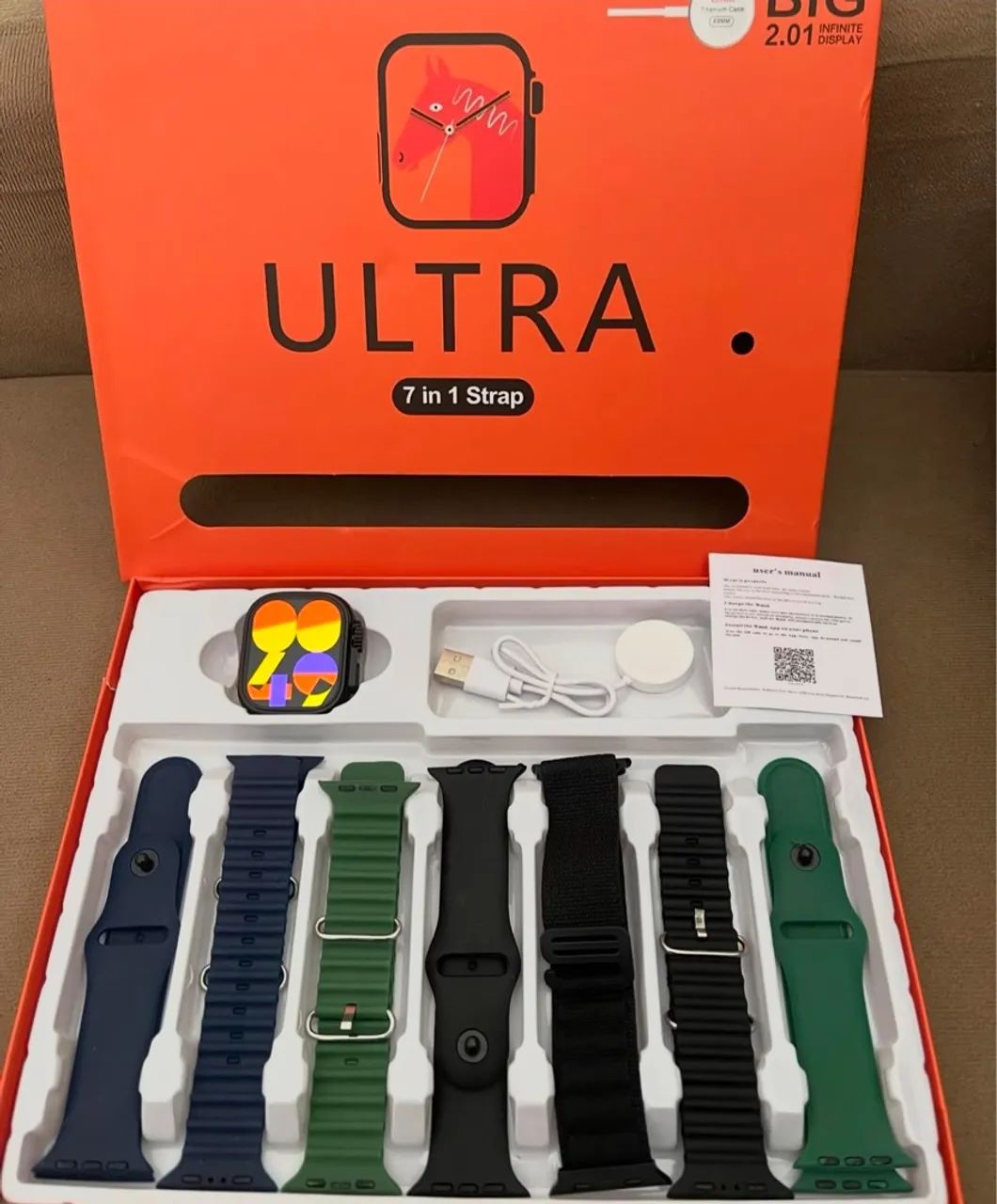Smartwatch Ultra 8 - Tela Amoled, 7 Pulseiras - Foto 2