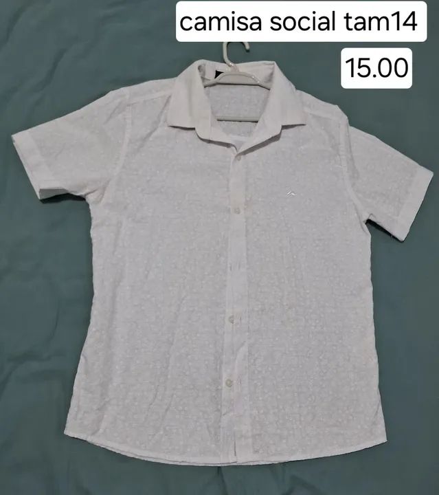 Camisa social branca tam 14
