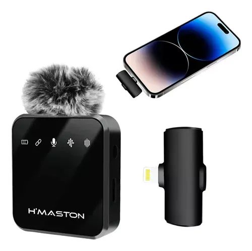Microfone H'maston Mk13 Lightning Sem Fio Lapela Para iPhone