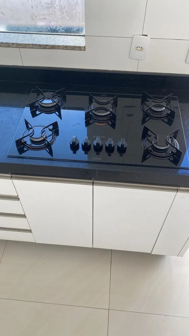 Cooktop Atlas Utop 5 Bocas Superautomático Mesa de Vidro Mega Chama - Preto - Bivolt