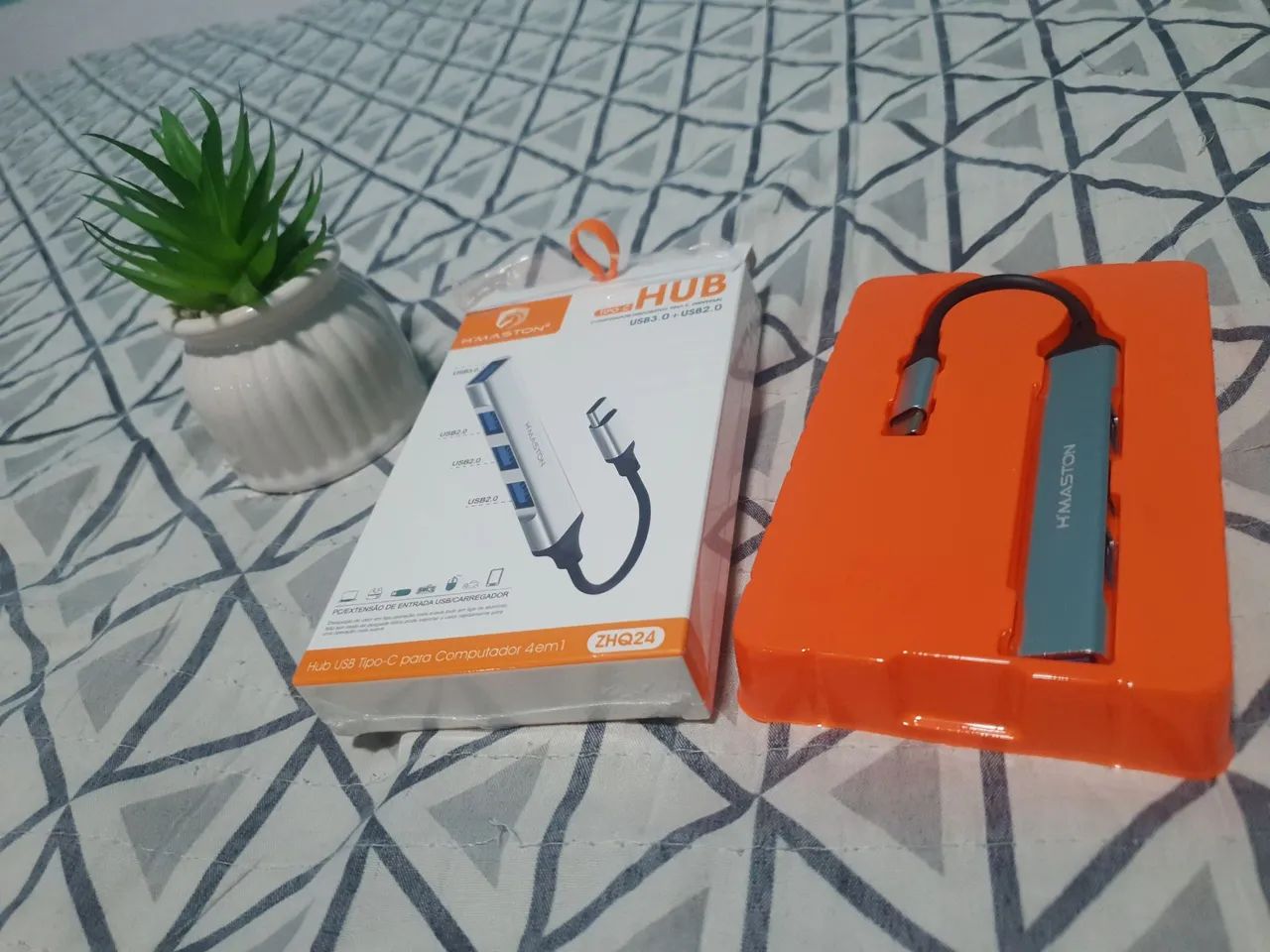 Hub USB Tipo-C para Computador ou otg celular  4 em 1 - H'MASTON - Foto 3