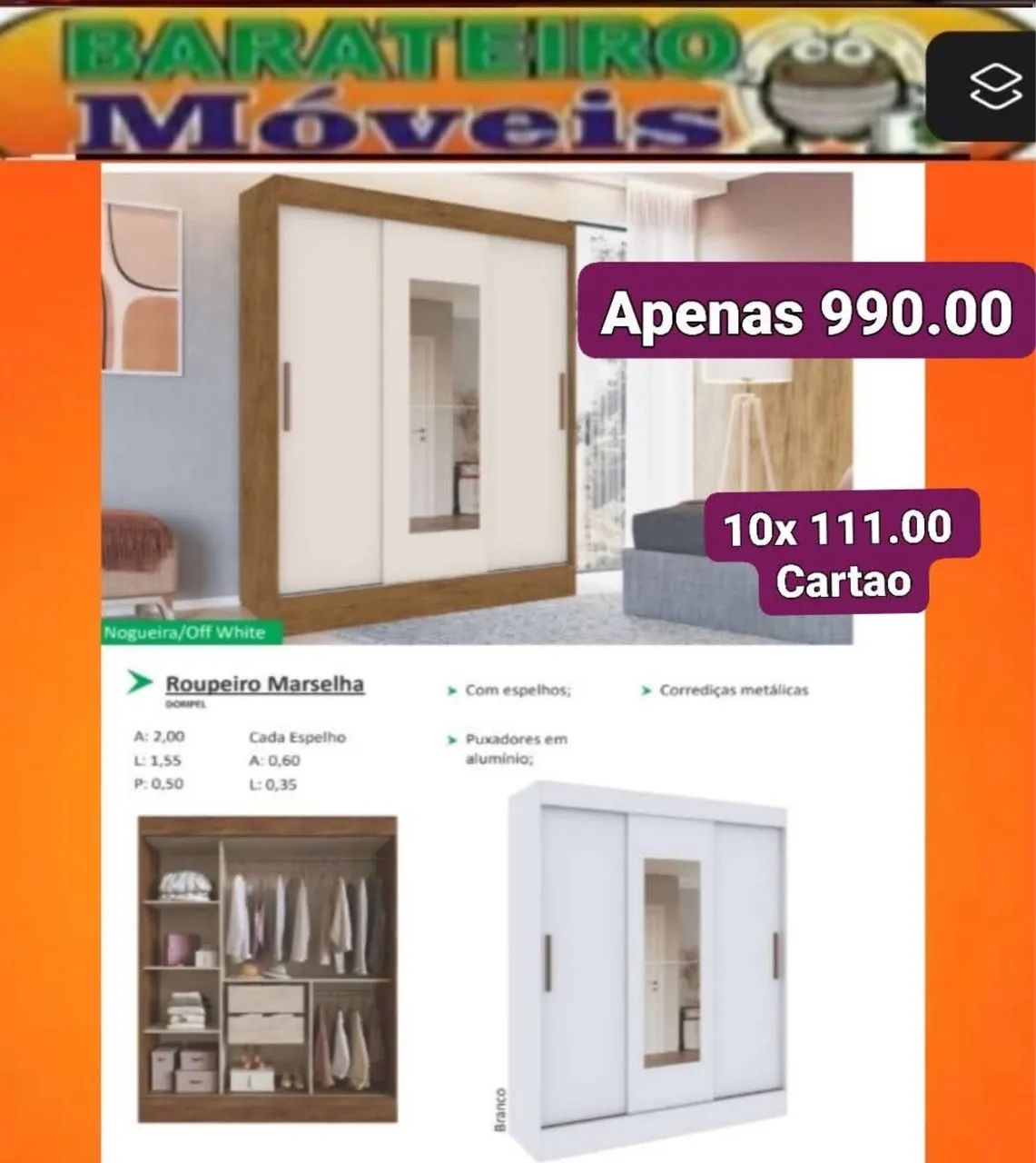 Roupeiro solteiro mashela