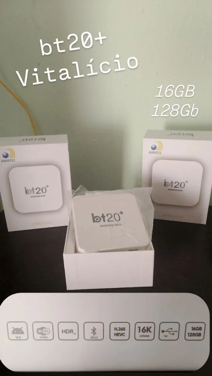 BT20+ Android Box Vitalício 16GB/128GB