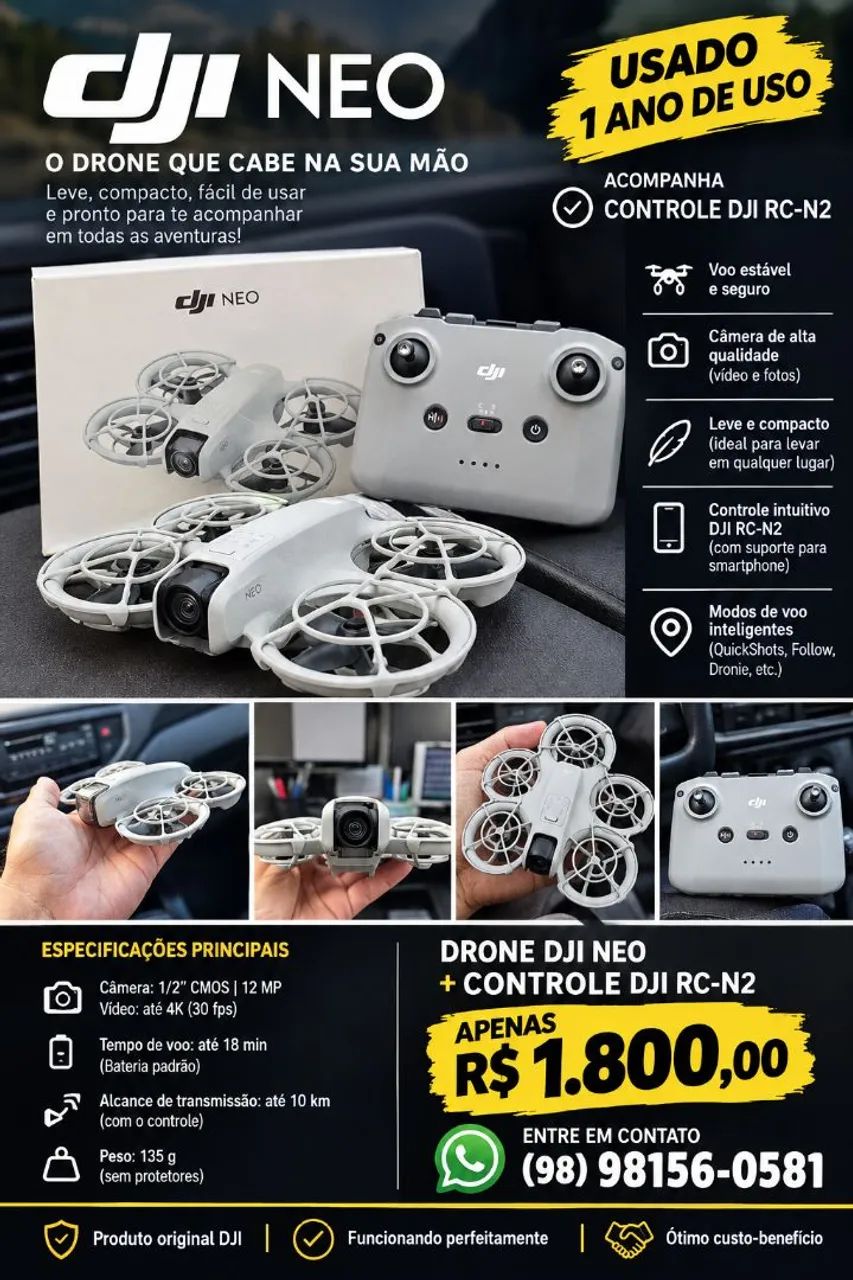 Drone DJI Neo com controle