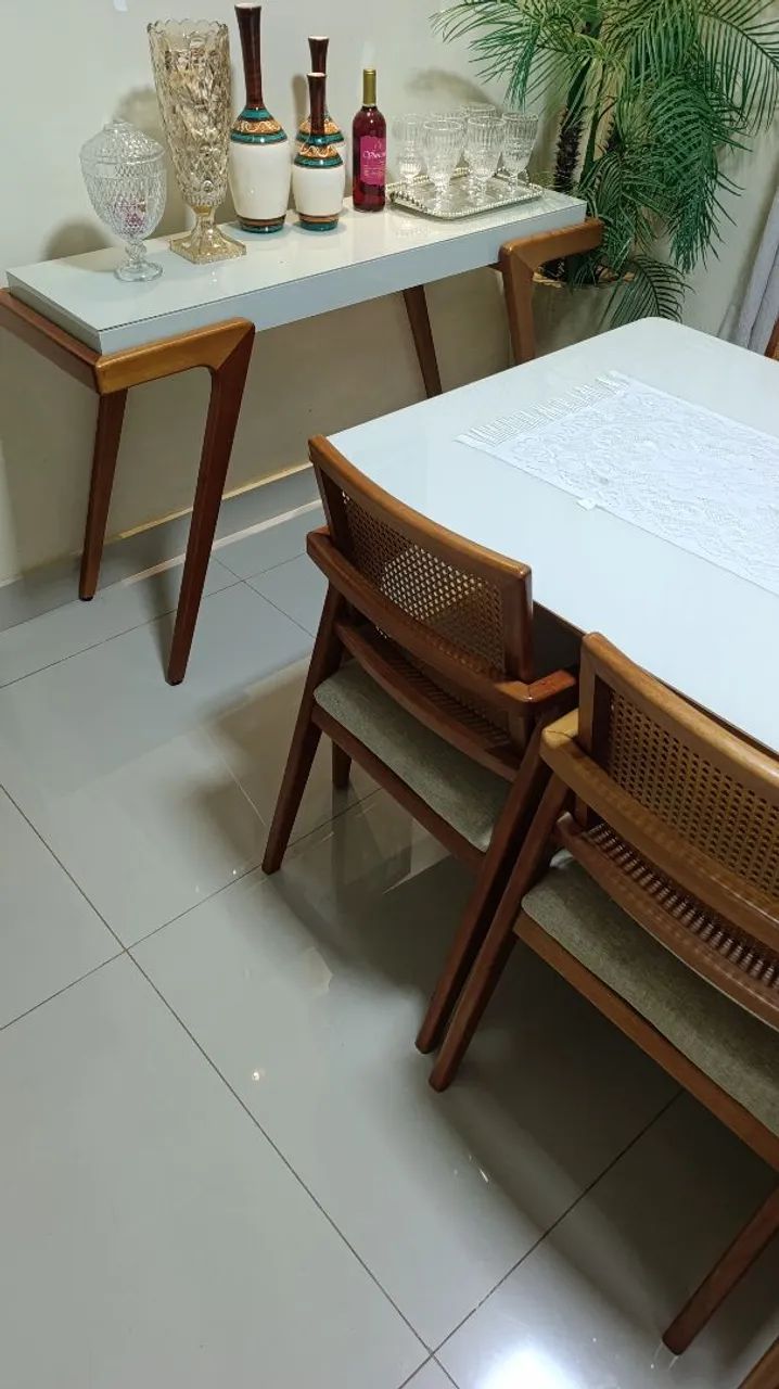 Vendo Mesa Com 6 Cadeiras De Madeira  - Foto 3