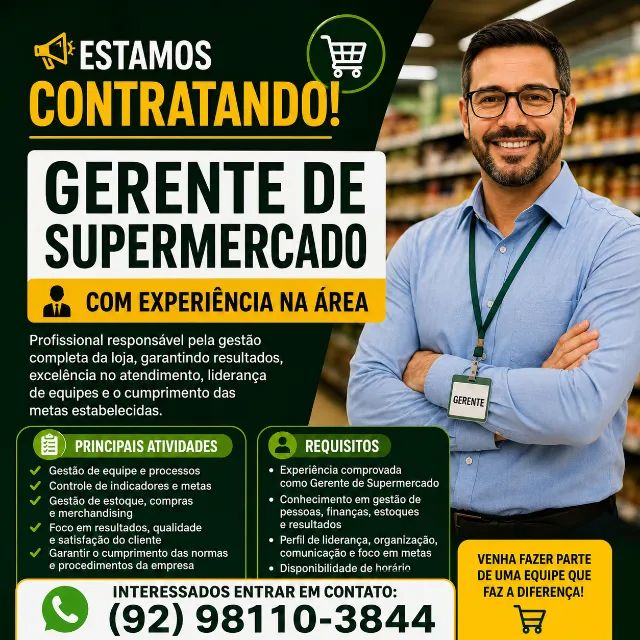 OPORTUNIDADE DE EMPREGO