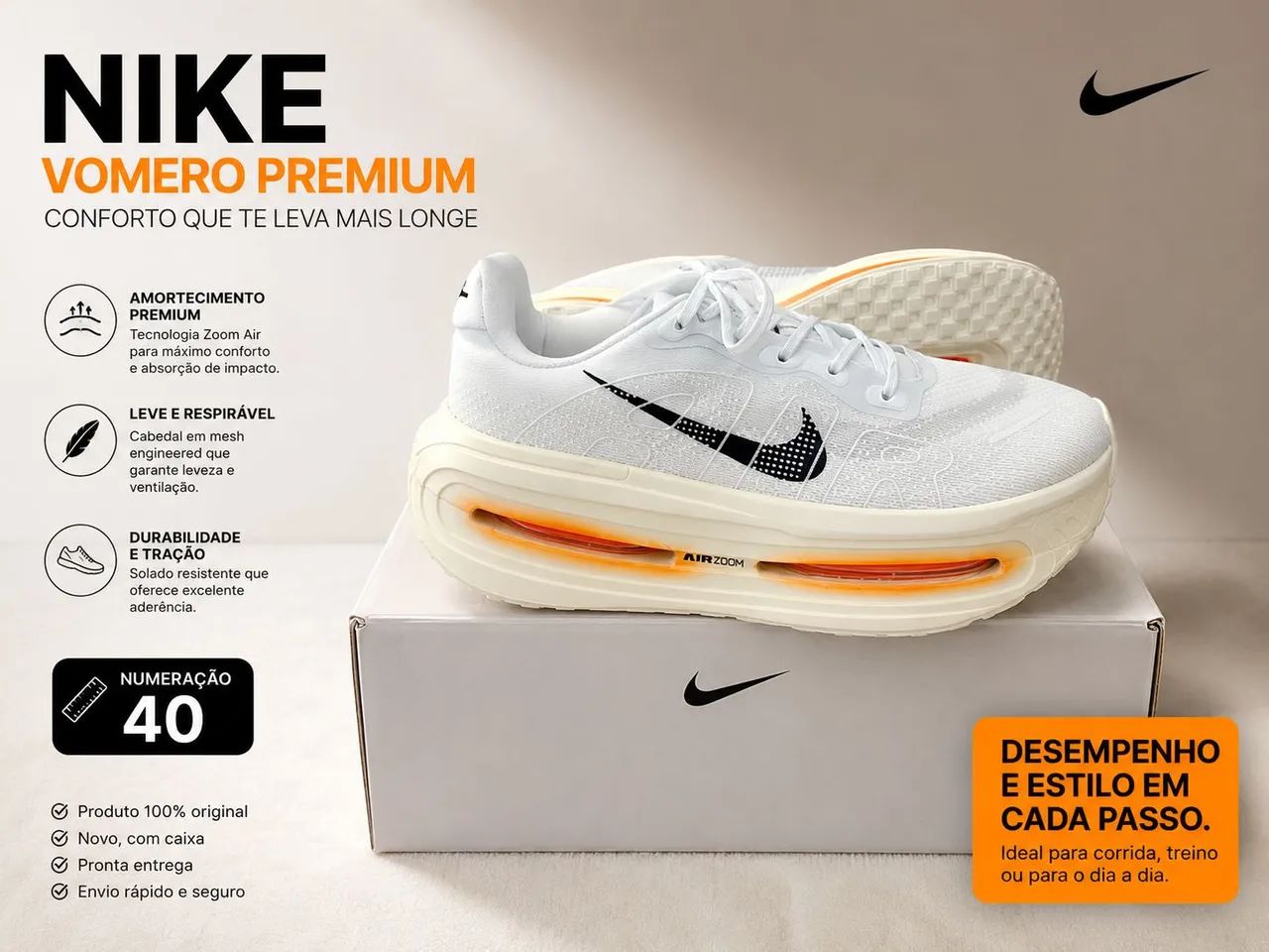 NIKE VOMERO PREMIUM N°40 / IMPORTADO 