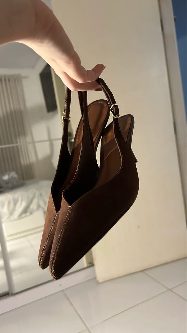 Slingback em couro - Foto 5