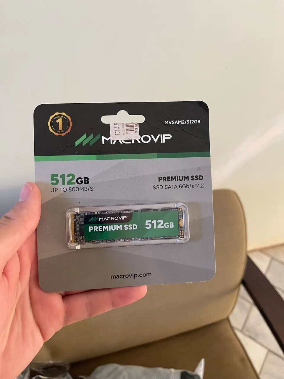 SSD M.2 SATA de 512GB da marca Macrovip,