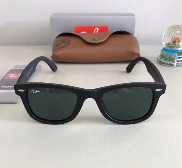 óculos de sol ray ban wayfarer black matte - Foto 2