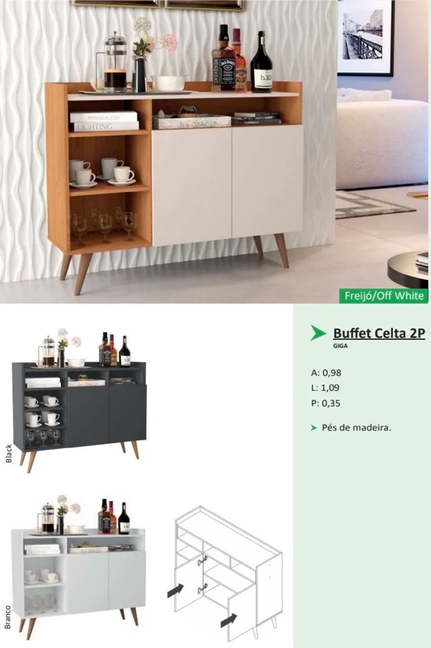 Buffet celta com 2 portas