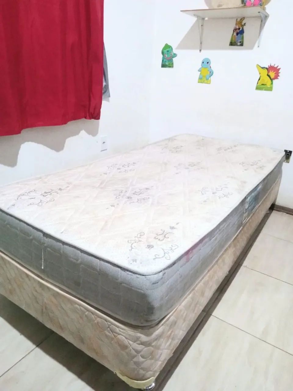Cama box solteiro com colchão 