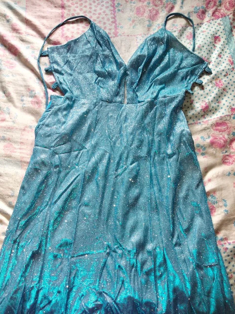 Vestido azul com glitter 