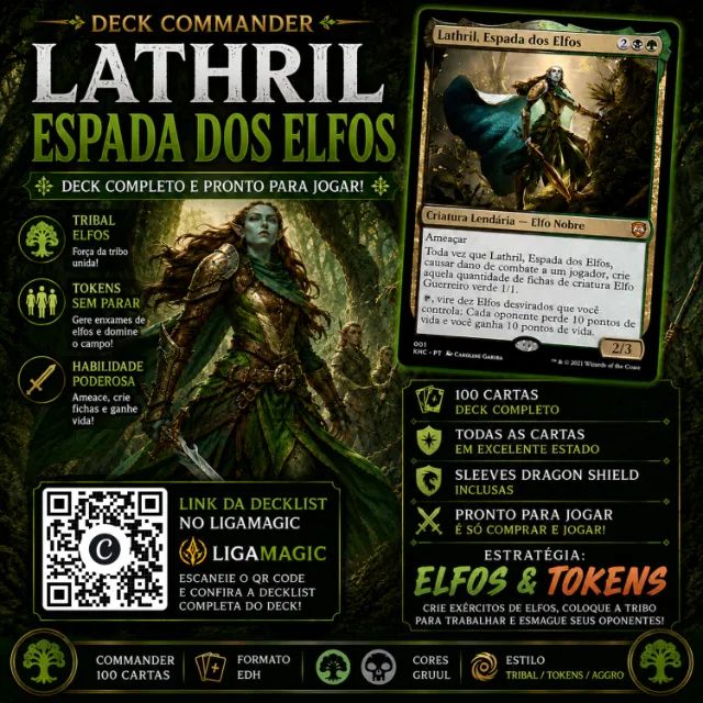 Deck Commander Magic: Lathril, Espada dos Elfos (Pronto para Jogar)