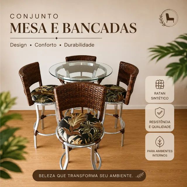 Conjunto Bistrô em Fibra Sintética