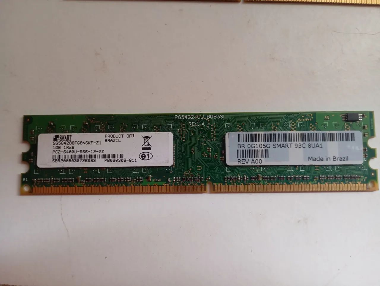 Memória ram DDR2 1gb 666mhz