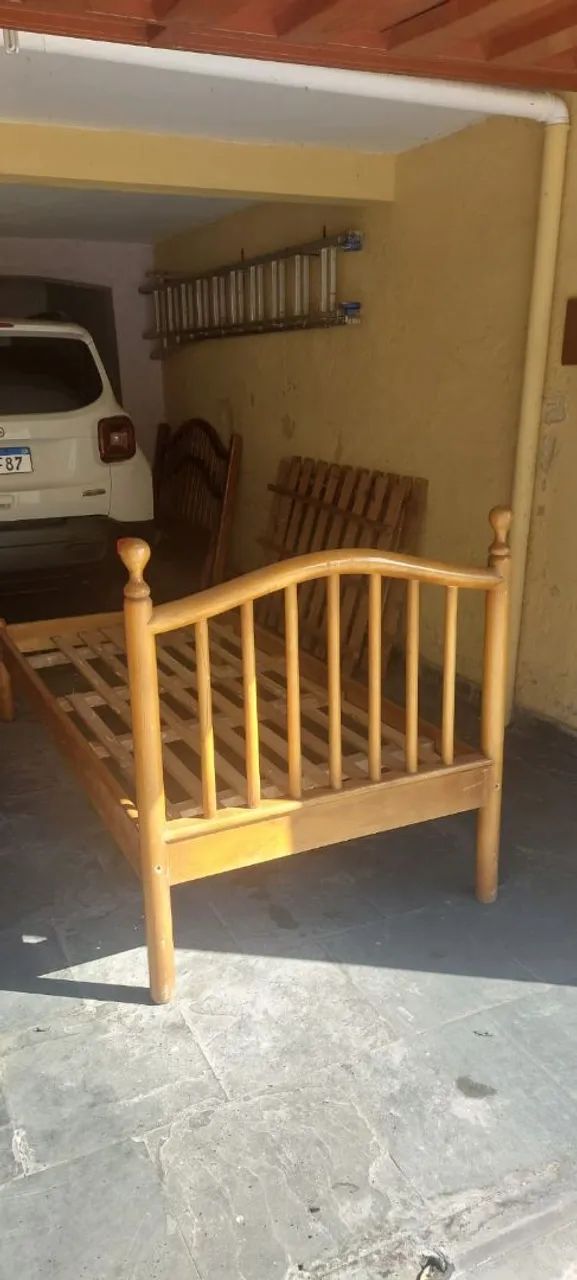 Cama de solteiro de madeira - Foto 4