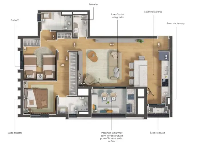 PLANTA 77m²