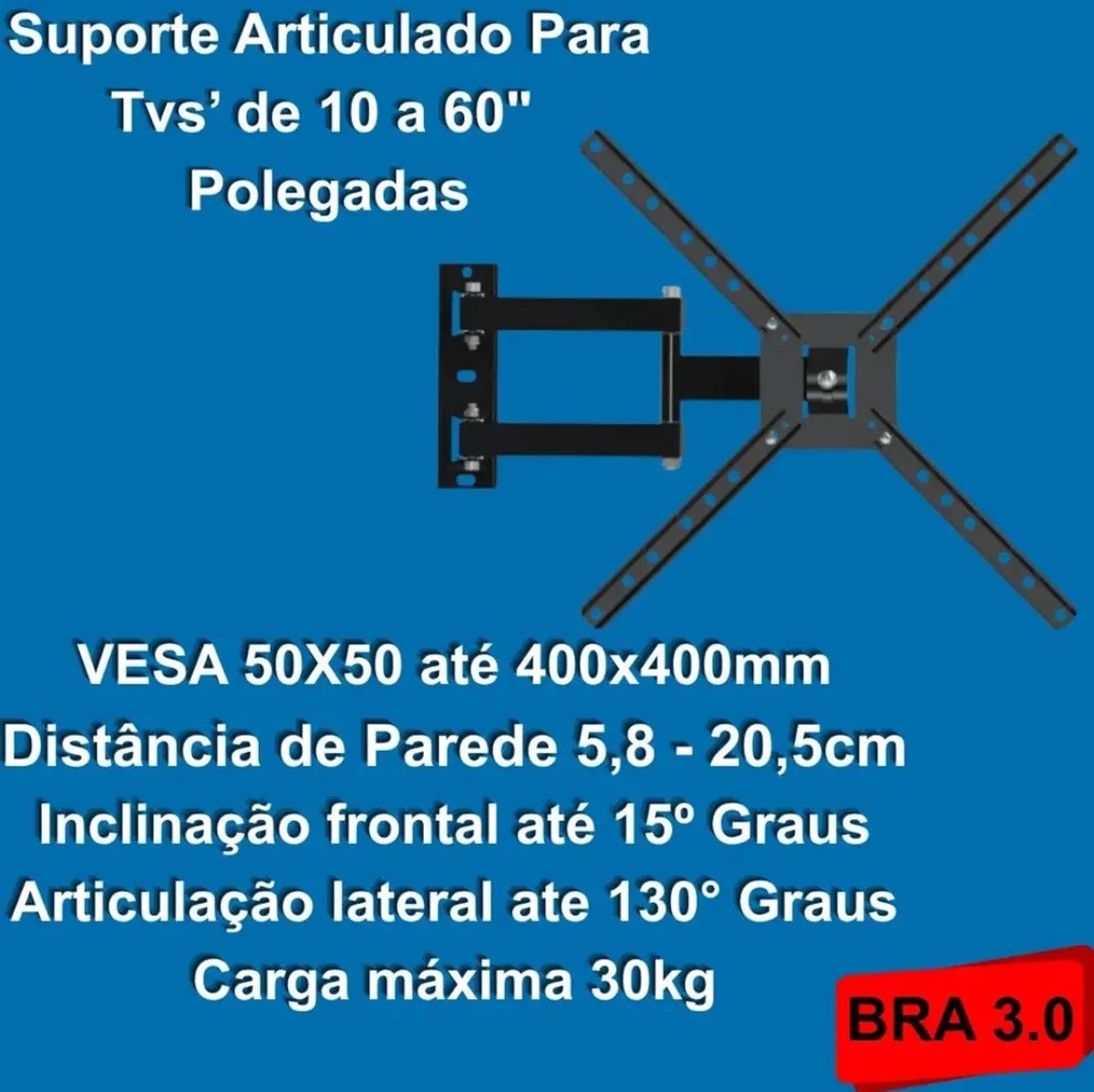 Suporte Televisão 10' A 60' Polegadas Bi Articulado - Foto 4