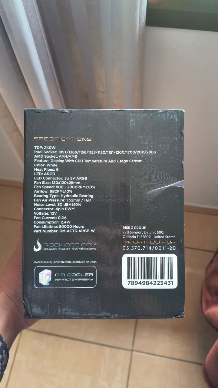 Cooler PC rise mode temp 6 com tela LED  - Foto 2