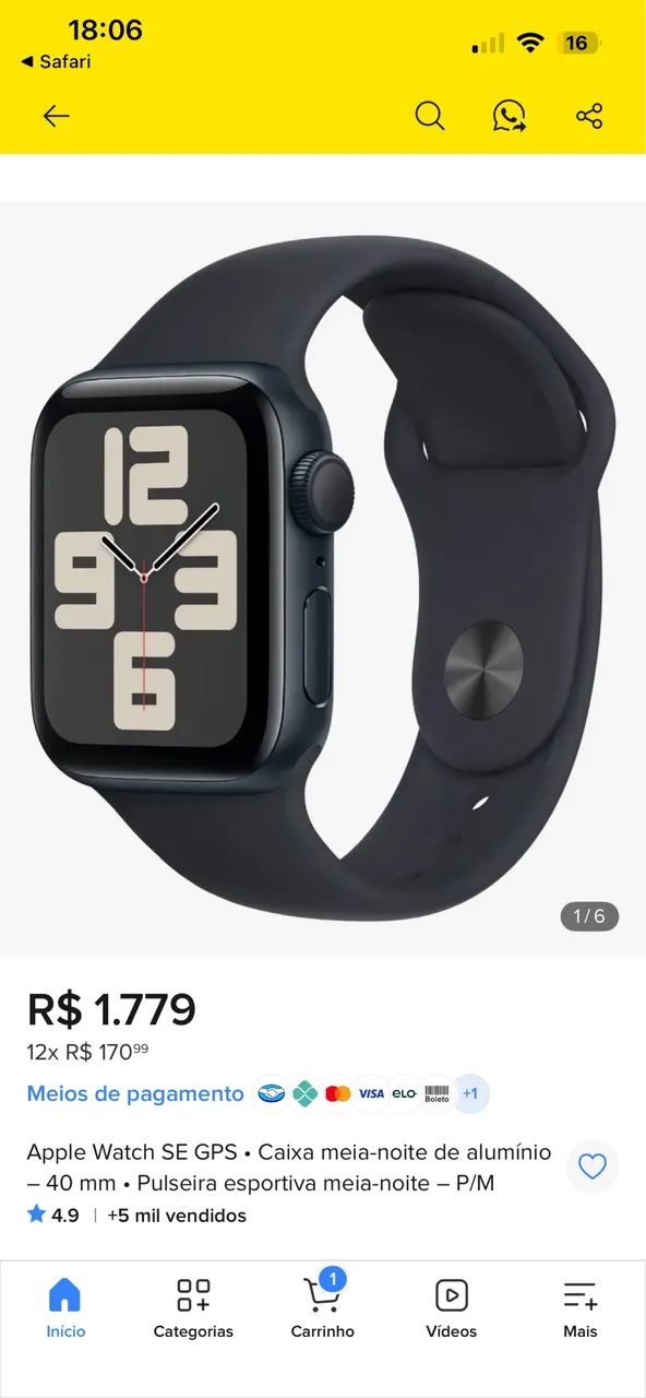 Relógio Apple Watch 