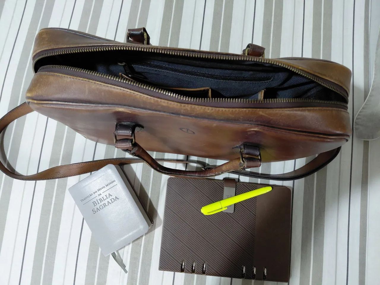 Bolsa em couro legítimo marrom - Foto 2