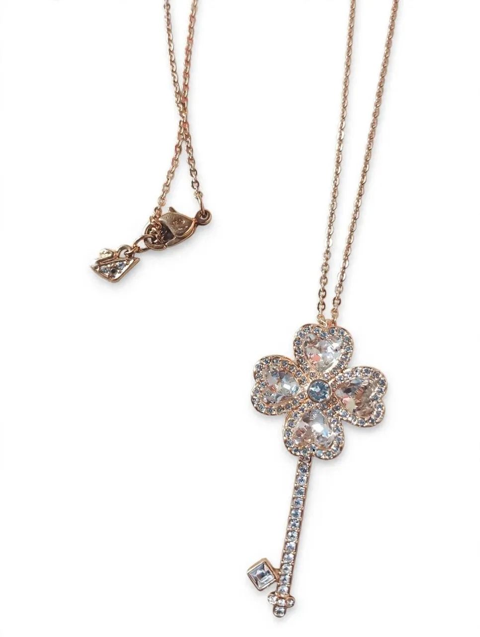 Colar Swarovski chave trevo cristal - Foto 2
