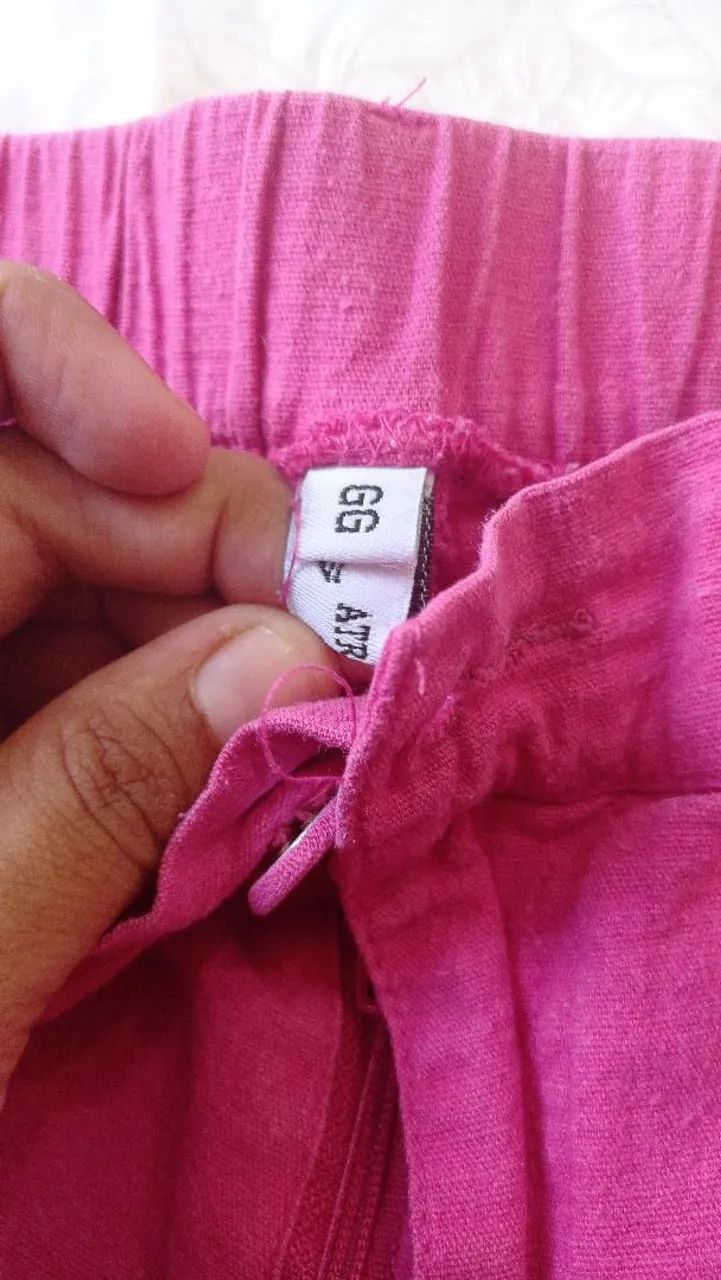 Calça Rosa Sarja GG (Usada ) - Foto 3